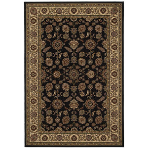 HomeRoots 4' Timeless Brown Ivory and Black Oriental Area Rug - Durable, Stylish, and Easy to Maintain for Any Room 4' X 6' 574370