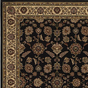 HomeRoots 4' Timeless Brown Ivory and Black Oriental Area Rug - Durable, Stylish, and Easy to Maintain for Any Room 4' X 6' 574370