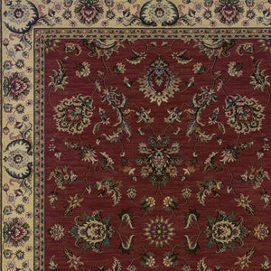 HomeRoots 4' Red Ivory and Black Oriental Area Rug – Classic Style, Durable Construction for Any Room Decor 4' X 6' 574378