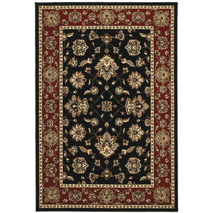 HomeRoots 4' Bold Black, Red & Ivory Floral Area Rug - Durable, Stain-Resistant Design Perfect for High-Traffic Areas 4' X 6' 574414