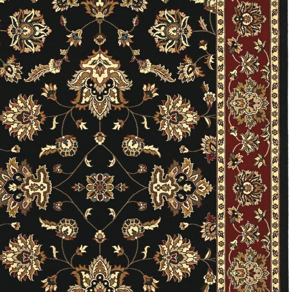 HomeRoots 4' Bold Black, Red & Ivory Floral Area Rug - Durable, Stain-Resistant Design Perfect for High-Traffic Areas 4' X 6' 574414