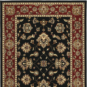 HomeRoots 4' Bold Black, Red & Ivory Floral Area Rug - Durable, Stain-Resistant Design Perfect for High-Traffic Areas 4' X 6' 574414