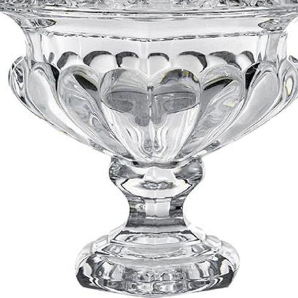 HomeRoots Set of Two Elegant Clear Round Glass Vases for Timeless Home Decor and Versatile Styling Options 574434