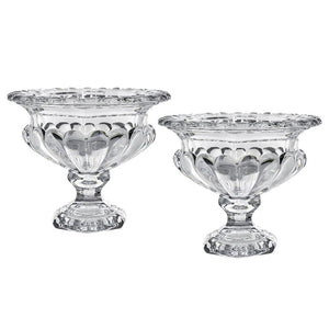 HomeRoots Set of Two Elegant Clear Round Glass Vases for Timeless Home Decor and Versatile Styling Options 574434