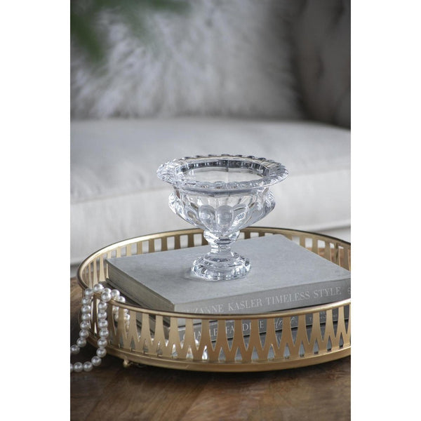 HomeRoots Set of Two Elegant Clear Round Glass Vases for Timeless Home Decor and Versatile Styling Options 574434