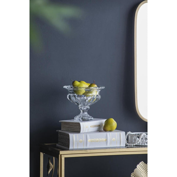 HomeRoots Set of Two Elegant Clear Round Glass Vases for Timeless Home Decor and Versatile Styling Options 574434