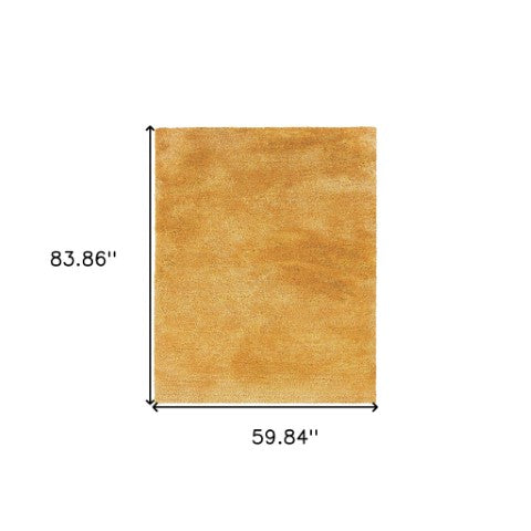 Homeroots 5' Luxurious Ivory Shag Hand-tufted Area Rug – Soft, Stain-resistant Comfort For Any Space 5' X 7' Polyester 574449