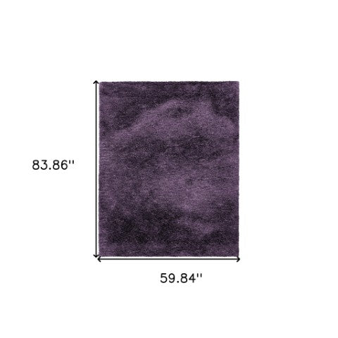 Homeroots 5' Luxurious Ivory Shag Hand-tufted Area Rug – Soft, Stain-resistant Comfort For Any Space 5' X 7' Polyester 574452