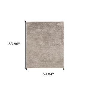 Homeroots 5' Luxurious Ivory Shag Hand-tufted Area Rug – Soft, Stain-resistant Comfort For Any Space 5' X 7' Polyester 574455