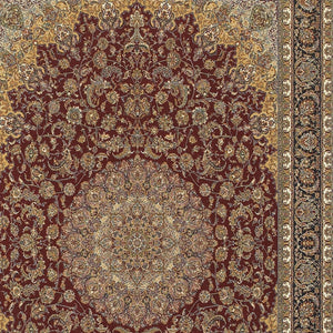 Homeroots 4' Stunning Red Medallion Area Rug With Fringe – Stain Resistant, Perfect For Kids And Pets! 4' X 5' Polypropylene 574480