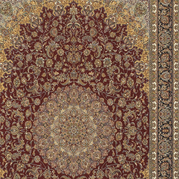 Homeroots 4' Stunning Red Medallion Area Rug With Fringe – Stain Resistant, Perfect For Kids And Pets! 4' X 5' Polypropylene 574480