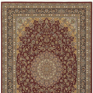 Homeroots 4' Stunning Red Medallion Area Rug With Fringe – Stain Resistant, Perfect For Kids And Pets! 4' X 5' Polypropylene 574480