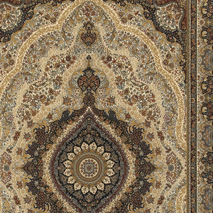 Homeroots 4' X 6' Ivory Medallion Area Rug With Fringe – Stylish, Stain-resistant Design For Any Decor! 4' X 5' Polypropylene 574485