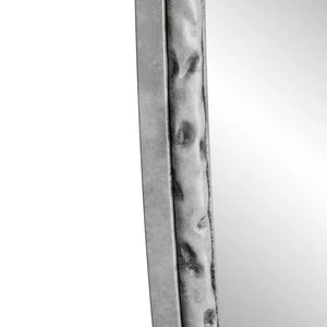 English Elm Iron Oval Retro Mirror with Antique Iron Frame, Elegant Wall Hanging for Bathroom Bedroom Living Room Silver W757P251823