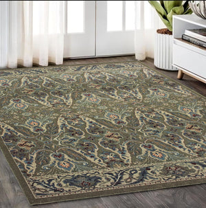 Homeroots 5' Floral Power Loom Area Rug - Stylish Brown & Ivory Design, Stain Resistant For Kids & Pets 5' X 8' Polypropylene 574503