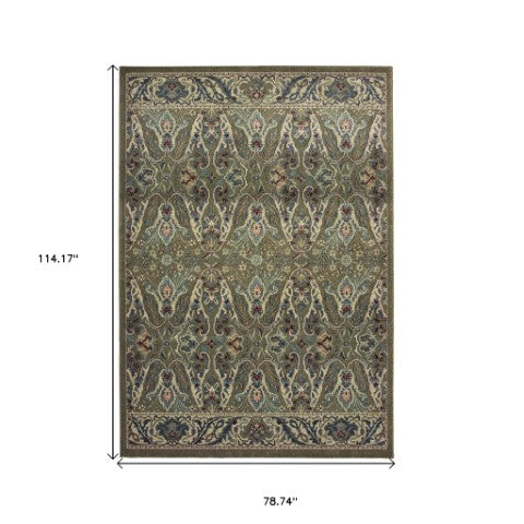 Homeroots 5' Floral Power Loom Area Rug - Stylish Brown & Ivory Design, Stain Resistant For Kids & Pets 7' X 10' Polypropylene 574506