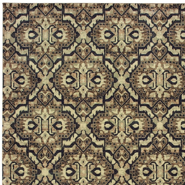 Homeroots 10' Brown Geometric Area Rug - Stylish Stain-resistant Design For Sophisticated Living Spaces 5' X 8' Polypropylene 574515