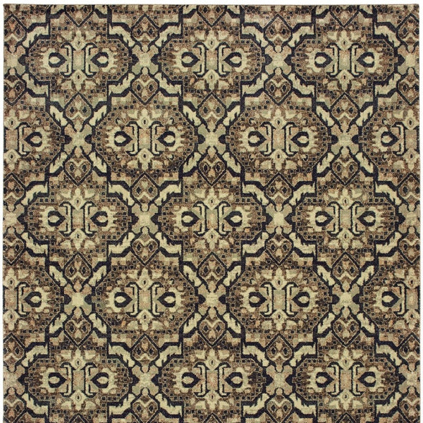 Homeroots 10' Brown Geometric Area Rug - Stylish Stain-resistant Design For Sophisticated Living Spaces 7' X 10' Polypropylene 574516