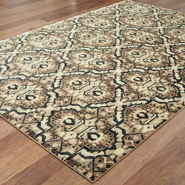 Homeroots 10' Brown Geometric Area Rug - Stylish Stain-resistant Design For Sophisticated Living Spaces 8' X 11' Polypropylene 574517