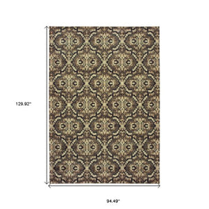 Homeroots 10' Brown Geometric Area Rug - Stylish Stain-resistant Design For Sophisticated Living Spaces 8' X 11' Polypropylene 574517
