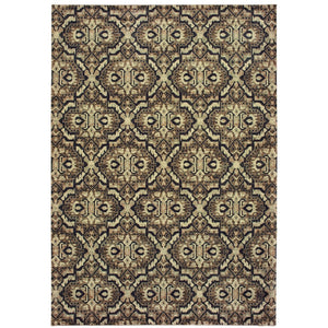 Homeroots 10' Brown Geometric Area Rug - Stylish Stain-resistant Design For Sophisticated Living Spaces 8' X 11' Polypropylene 574517
