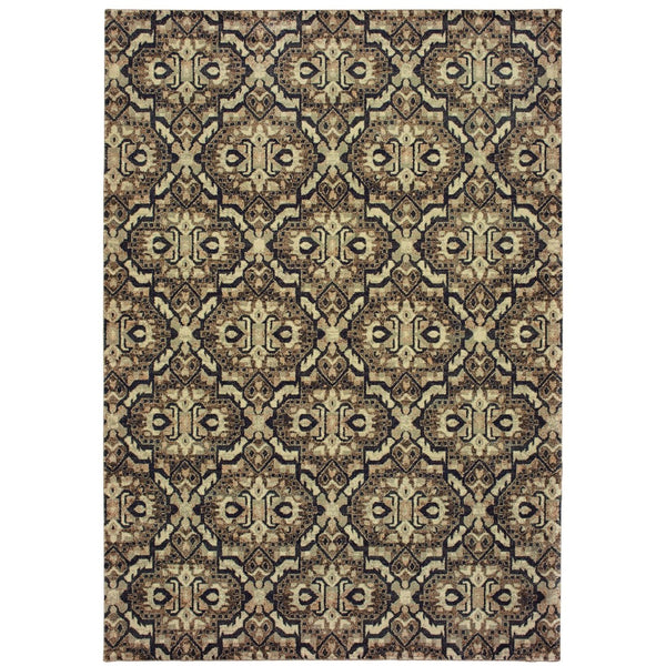 Homeroots 10' Brown Geometric Area Rug - Stylish Stain-resistant Design For Sophisticated Living Spaces 8' X 11' Polypropylene 574517