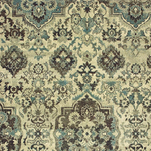 Homeroots 5' Ivory Oriental Area Rug - Elegant Design, Stain Resistant, Perfect For Living Rooms & Kids' Spaces 8' X 11' Polypropylene 574522