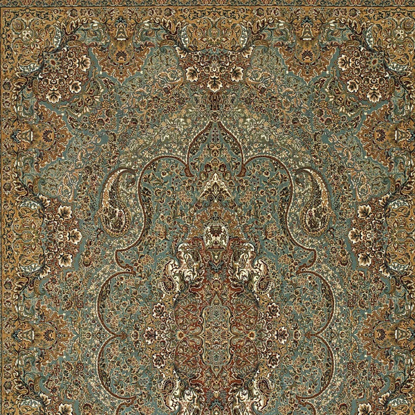 Homeroots 5' Blue Medallion Area Rug With Fringe - Stylish, Stain-resistant Design Perfect For Any Space 5' X 8' Polypropylene 574523