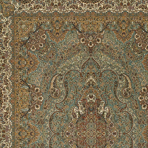 Homeroots 5' Blue Medallion Area Rug With Fringe - Stylish, Stain-resistant Design Perfect For Any Space 10' X 13' Polypropylene 574524