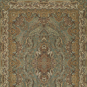 Homeroots 5' Blue Medallion Area Rug With Fringe - Stylish, Stain-resistant Design Perfect For Any Space 10' X 13' Polypropylene 574524