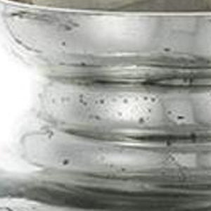 HomeRoots 20" Silver Floral Round Glass Table Vase - Elegant Home Decor for Fresh or Dried Flowers, Gift-Ready! 574525