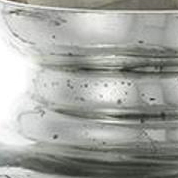 HomeRoots 20" Silver Floral Round Glass Table Vase - Elegant Home Decor for Fresh or Dried Flowers, Gift-Ready! 574525