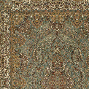 Homeroots 5' Blue Medallion Area Rug With Fringe - Stylish, Stain-resistant Design Perfect For Any Space 4' X 5' Polypropylene 574526