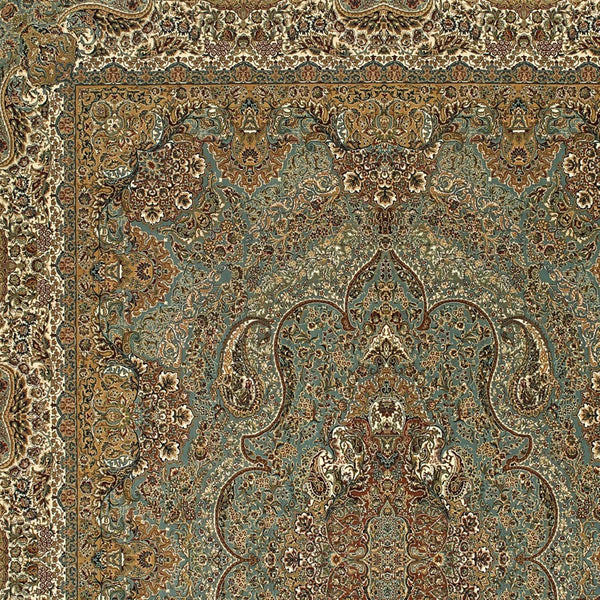 Homeroots 5' Blue Medallion Area Rug With Fringe - Stylish, Stain-resistant Design Perfect For Any Space 4' X 5' Polypropylene 574526