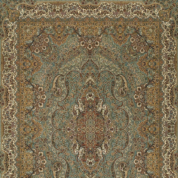 Homeroots 5' Blue Medallion Area Rug With Fringe - Stylish, Stain-resistant Design Perfect For Any Space 8' X 11' Polypropylene 574528