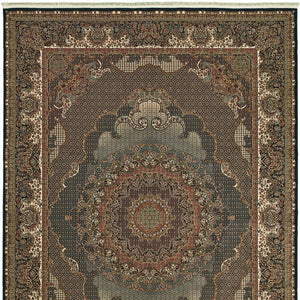 Homeroots 5' Stunning Blue Medallion Power Loom Area Rug With Fringe - Stylish, Stain-resistant Design For Homes 5' X 8' Polypropylene 574529