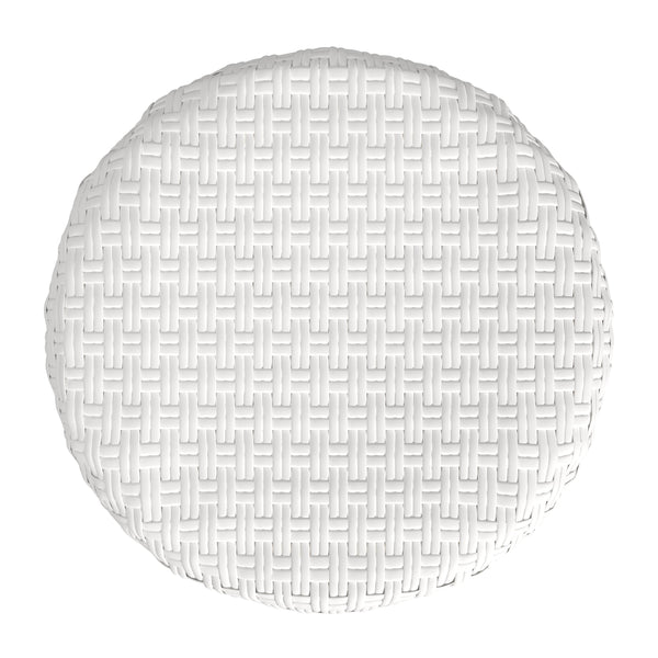 Butler Specialty Tobias 18" Round Rattan Dining Stool: Casual Mediterranean Style For Cozy Kitchen Or Patio Gatherings White Rattan,Polyurethane Synthetic (Pe) Rattan 5745304-butler