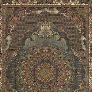 Homeroots 5' Stunning Blue Medallion Power Loom Area Rug With Fringe - Stylish, Stain-resistant Design For Homes 10' X 13' Polypropylene 574530