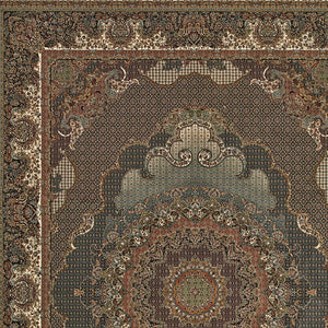 Homeroots 5' Stunning Blue Medallion Power Loom Area Rug With Fringe - Stylish, Stain-resistant Design For Homes 4' X 5' Polypropylene 574531