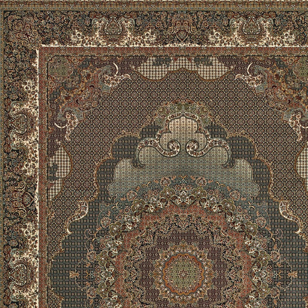 Homeroots 5' Stunning Blue Medallion Power Loom Area Rug With Fringe - Stylish, Stain-resistant Design For Homes 4' X 5' Polypropylene 574531