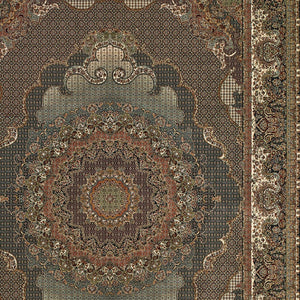 Homeroots 5' Stunning Blue Medallion Power Loom Area Rug With Fringe - Stylish, Stain-resistant Design For Homes 8' X 11' Polypropylene 574533