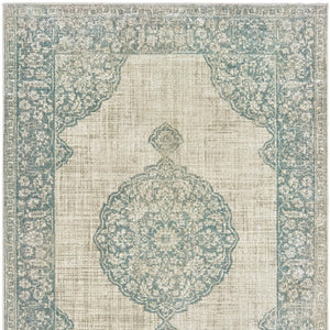 Homeroots 10' Ivory Oriental Power Loom Area Rug - Stylish, Stain Resistant, Perfect For Family Spaces & Decor 5' X 8' Polypropylene 574551