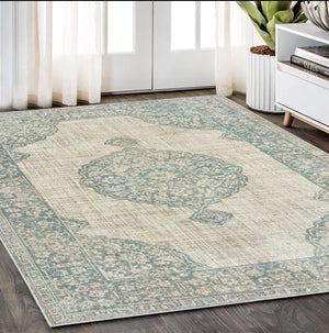 Homeroots 10' Ivory Oriental Power Loom Area Rug - Stylish, Stain Resistant, Perfect For Family Spaces & Decor 5' X 8' Polypropylene 574551