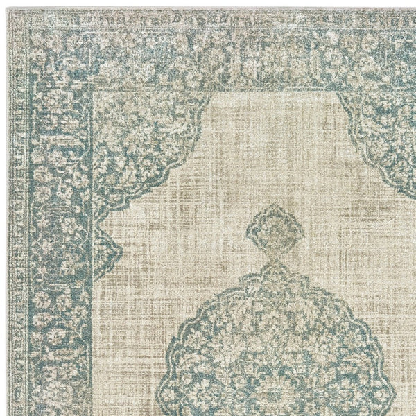 Homeroots 10' Ivory Oriental Power Loom Area Rug - Stylish, Stain Resistant, Perfect For Family Spaces & Decor 7' X 10' Polypropylene 574552