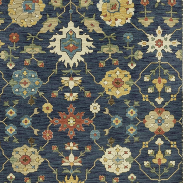 Homeroots 5' Blue Oriental Area Rug With Fringe – Stain Resistant, Stylish Design Perfect For Any Room Decor 5' X 8' Polypropylene 574577