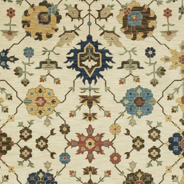 Homeroots 5' Blue Oriental Area Rug With Fringe – Stain Resistant, Stylish Design Perfect For Any Room Decor 10' X 13' Polypropylene 574581