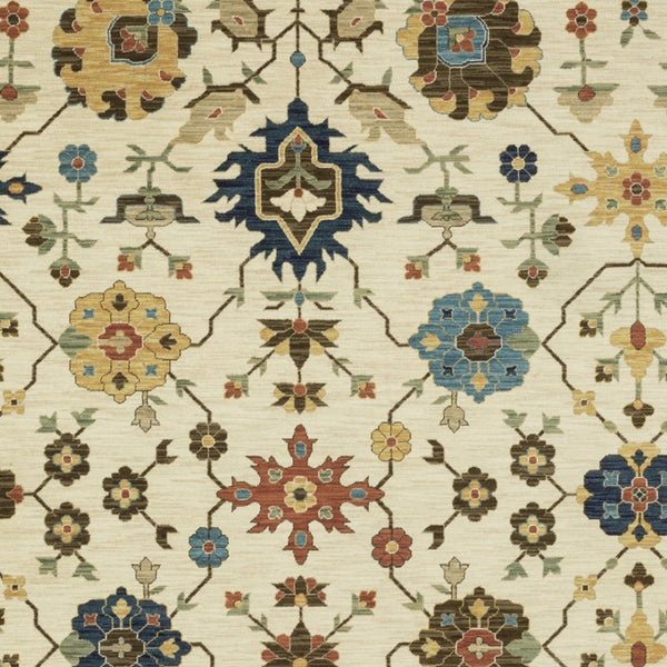 Homeroots 5' Blue Oriental Area Rug With Fringe – Stain Resistant, Stylish Design Perfect For Any Room Decor 8' X 11' Polypropylene 574584