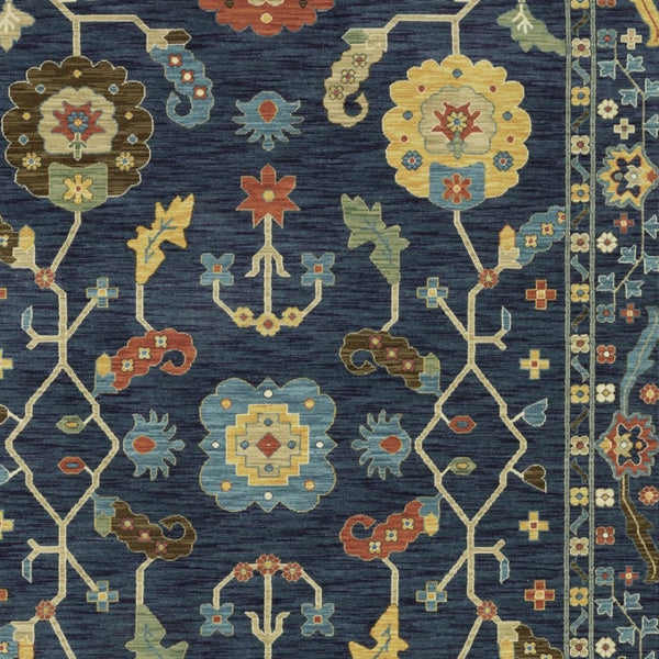 Homeroots 5' Blue Oriental Area Rug With Elegant Fringe – Stain Resistant, Perfect For Homes With Kids & Pets 8' X 11' Polypropylene 574588