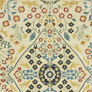 Homeroots 5' Ivory Oriental Area Rug With Fringe - Stylish, Stain-resistant Design For Cozy Home Decor 10' X 13' Polypropylene 574598