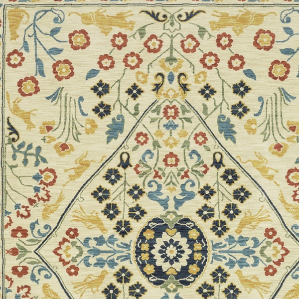 Homeroots 5' Ivory Oriental Area Rug With Fringe - Stylish, Stain-resistant Design For Cozy Home Decor 7' X 10' Polypropylene 574599